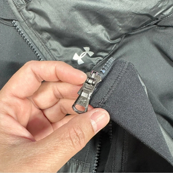 Under Armour Women’s Fitness Sweatshirt Studio Essential Jacket Full Zip Black M - Picture 10 of 15